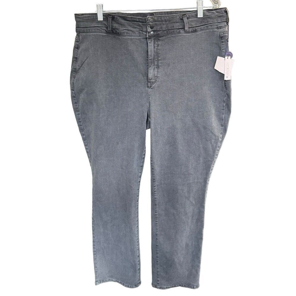 NYDJ Not Your Daughters Jeans Women 18W Marilyn Straight High Rise Stretch Black